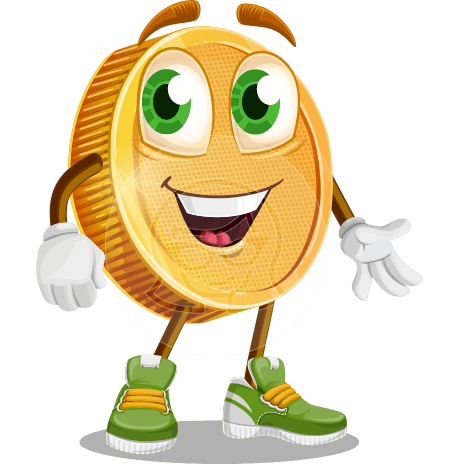 Cartoon Coin Vector Character